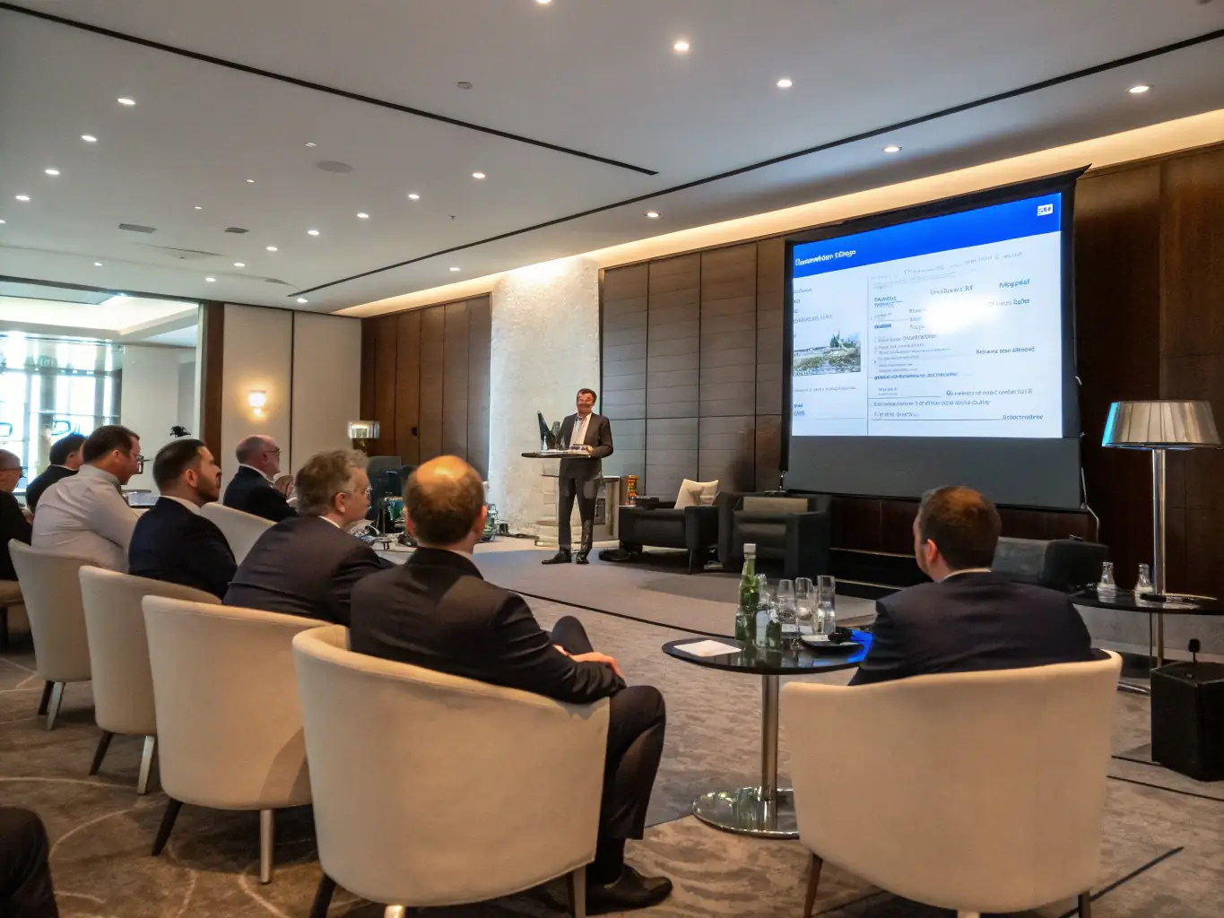 A photograph of a conference in progress, showing speakers presenting to an attentive audience, highlighting CIE Richard Martin's commitment to intellectual discourse and cultural exchange.